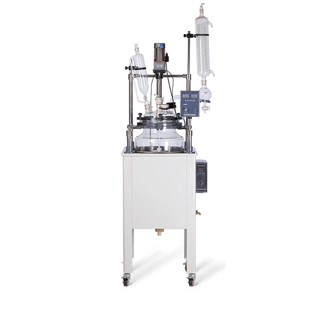 Lab 100L Chemical Single Layer Glass Reactor with Heating Bath Stirring Device