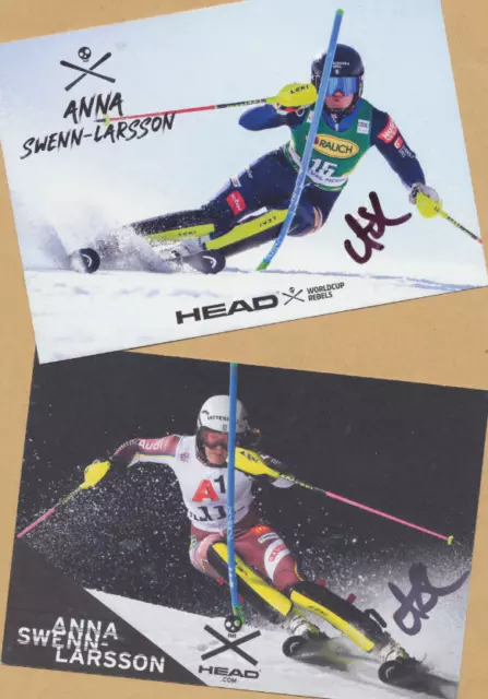 Anna SWENN - LARSSON (1) 2 TOP - AK Bilder - Print - Copys + SIGNIERTE SKI WM AK