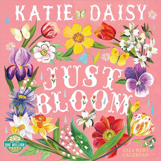 KATIE DAISY JUST BLOOM 2024 MINI WALL CALENDAR 7x7 BRAND NEW