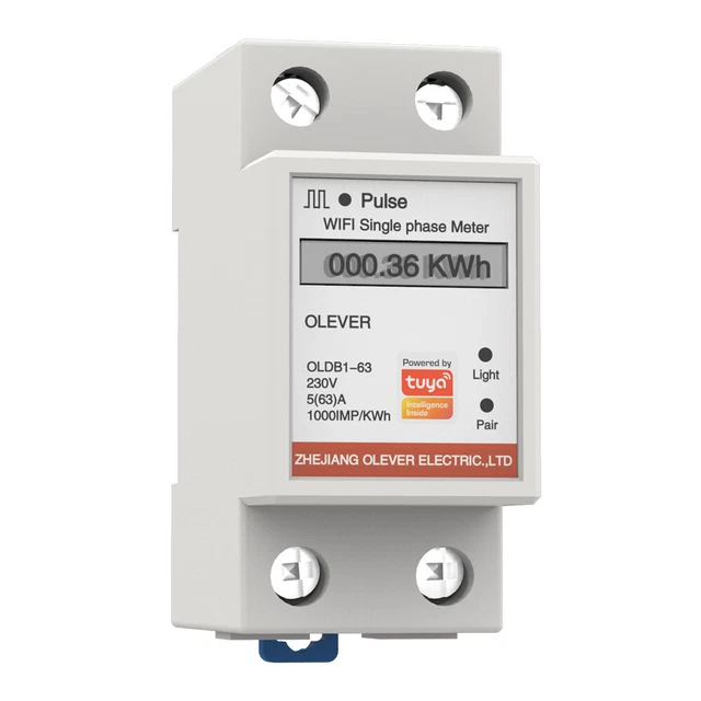 SINGLE PHASE DIN Rail Wifi Smart Energy Meter Power Consumption Kwh ...