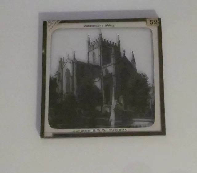 Glass Magic Lantern Slide DUNFERMLINE ABBEY C1890 OLD VICTORIAN PHOTO SCOTLAND 2