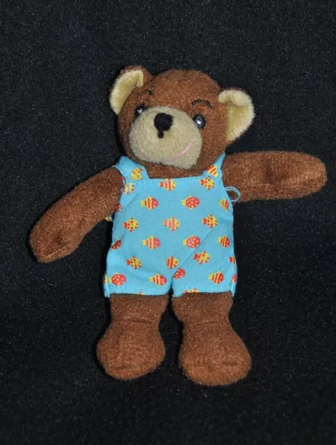 Peluche Doudou Petit Ours Brun POPI BAYARD PRESSE Salopette Bleu  12 Cm TTBE