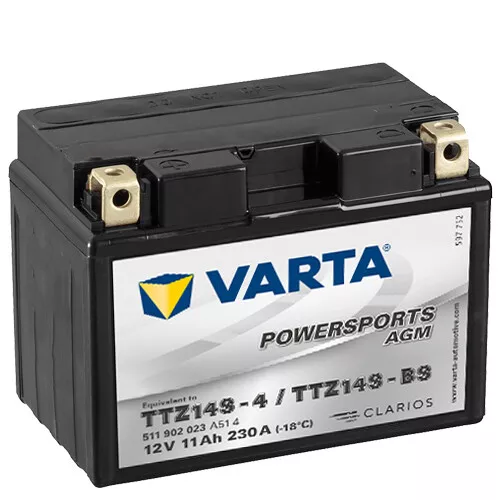 Motorrad Batterie VARTA TZ14S / YTZ14S AGM geschlossen, 12V|11Ah|CCA:230A (150x8