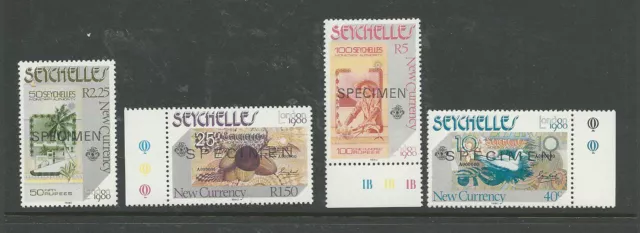 Seychelles Opt Specimen 1980 Neuf Devise Scott #' S 448 To 451 MNH