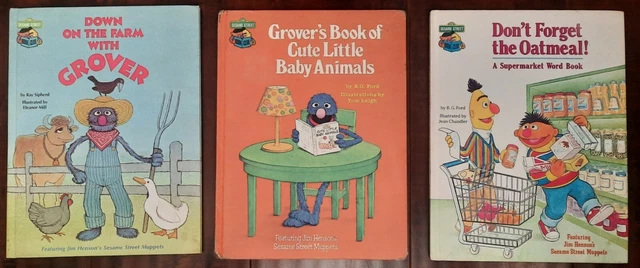 Vintage Books Sesame Street club1980's Grover on the Farm/Don't Forget the Oatme