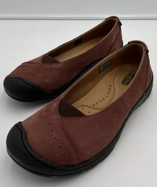 Keen Cush Slip On Rust Brown Suede Leather Ballet Flats Loafers Women's Sz 9.5