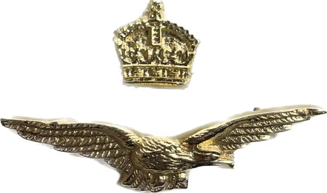 RAF Officers FORAGE HAT  - Kings / Tudor Crown - Royal Air Force CHIP HAT BADGE