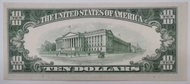 1934-D $10 Dollar Silver Certificate Wide Blue Seal Fr.1705  XF+  WW 2