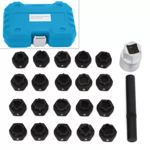 22pc Wheel Locking Key Set Wheel Rim Lug Nut Master Removal Tool Anti-theft
