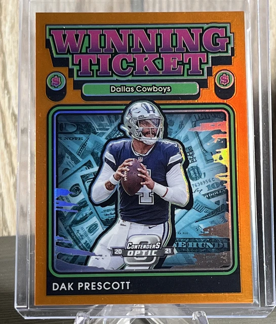 2021 Contenders Optic Dak Prescott Winning Ticket Orange Prizm /50