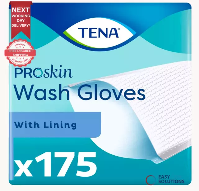 175 x TENA ProSkin Wash Gloves with Lining - ( 1 pack of 175)