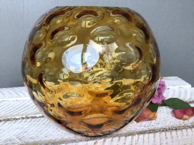 Mid Century Glass Vase By Borske Sklo Olives Czech Art Glass 1960’s