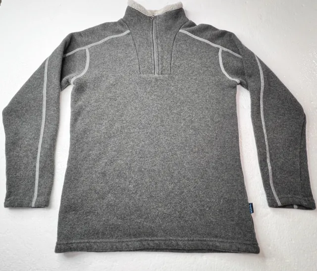 Kuhl Fleece Boy's Sweater Quarter Zip Pullover Gray Youth Size Medium (10-12)