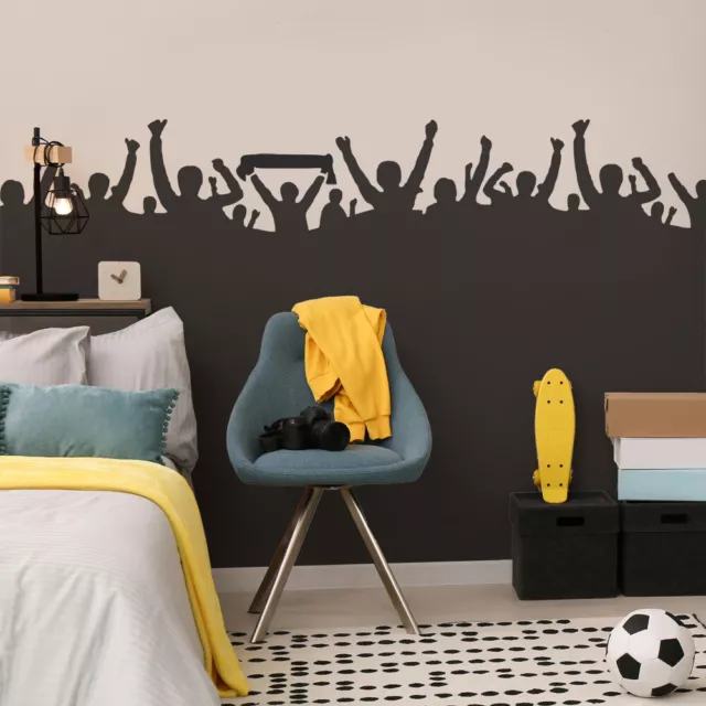 Football Crowd Wall Painting Stencil, Football Fans Wall Mural Decor Stencil