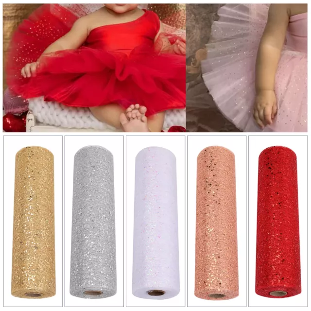 Glitter Tutu Tulle Roll 11" Wide Sparkling Tulle for Wedding Netting Decoration