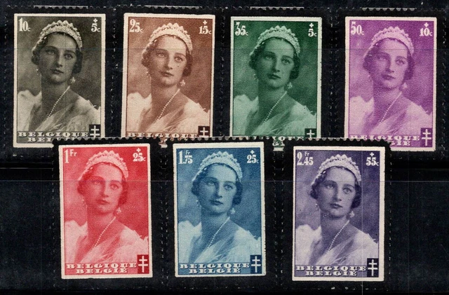 Belgique 1935 Mi. 408-414 Neuf * MH 100% La reine Astrid