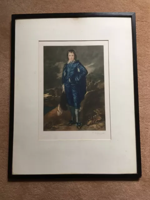 Original Old Vintage Print The Blue Boy Thomas Gainsborough Colour 1922 20th