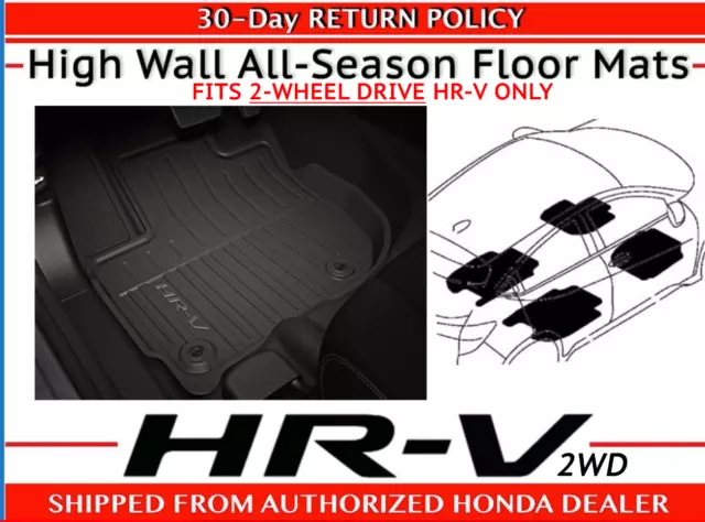 16-22 Honda Pilot All Weather Rubber Floor Mat Set New Genuine OEM