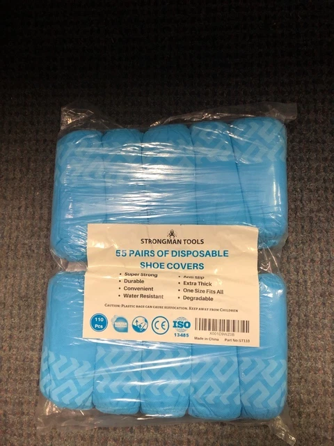 Strongman Tools | 110 Pack (55 Pairs) |  Disposable Shoe covers