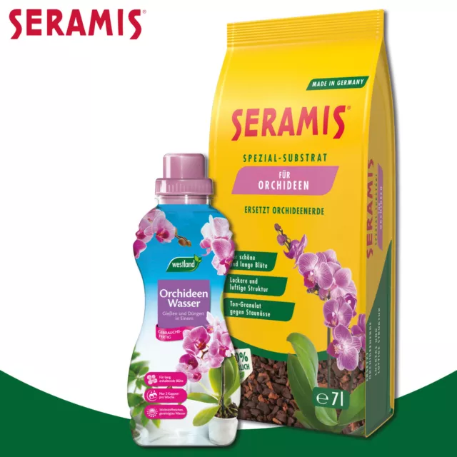 Seramis 2er-Set : Spezial-Substrat pour Orchidées + Orchidées Eau