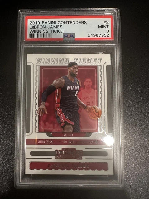 2019 PANINI CONTENDERS WINNING TICKET #2 LeBRON JAMES HEAT PSA 9