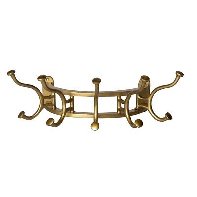 Elegant Half Moon Gold Hook Coat Rack | Demilune Wall Mounted Round Brass Metal