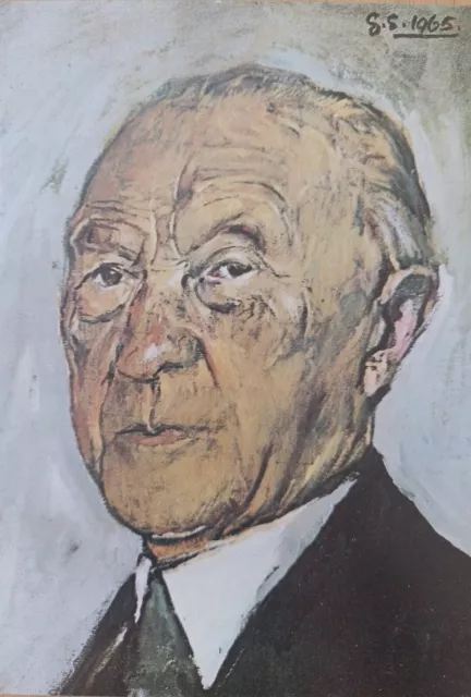 AK Konrad Adenauer - 1. Bundeskanzler -Ölstudie von Graham Sutherland-Postkarte