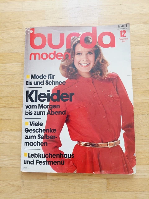 burda moden 12/81 Dezember 1981 Schnittmuster Nähen Zeitschrift Heft Vintage
