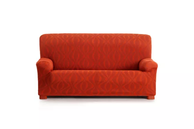 Funda sofas de calidad a buen precio para sofa y sillon color teja tela elastica