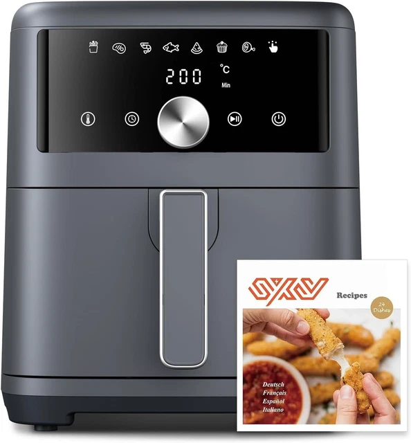 Friggitrice ad aria 8L con doppio cesto, 10 programmi, 2400W, Airfryer