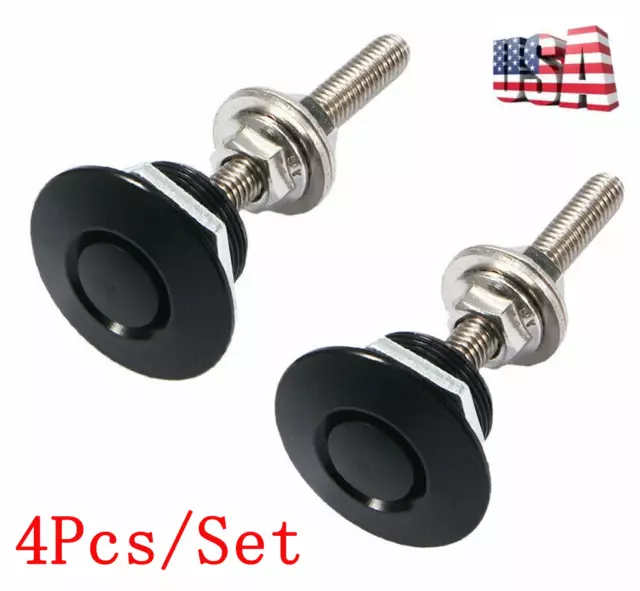 4X Push Button Quick Release Hood Bonnet Pins Lock Clip Car Bumper Latch Kit Hot