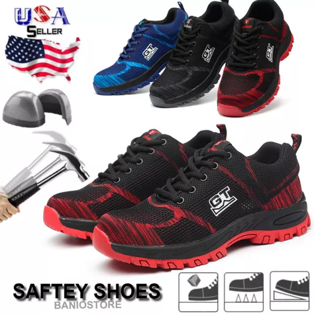 Men Safety Work Shoes Steel Toe Boots Outdoor Sneakers Hiking Climbing Sport S17
