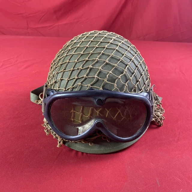Vintage WWII US Army M1 Helmet Military W/ Westinghouse Liner & Goggles Vintage WWII US Army M1 Helmet Military W/ Westinghouse Liner & Goggles