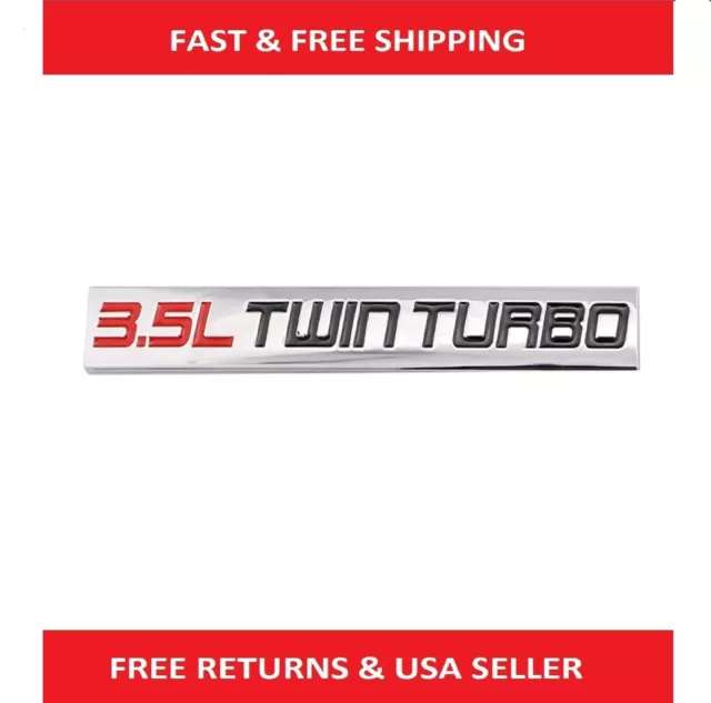Badge Emblem Decal Trim Logo Twin Sticker Aluminum On Red/Black 3.5L/3.5L NEW