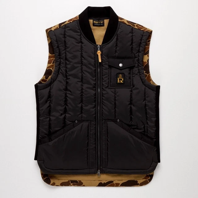 REFRIGIWEAR Forest Smanicato Gilet Giacca Giubbotto Nero Camo tasche zip Uomo