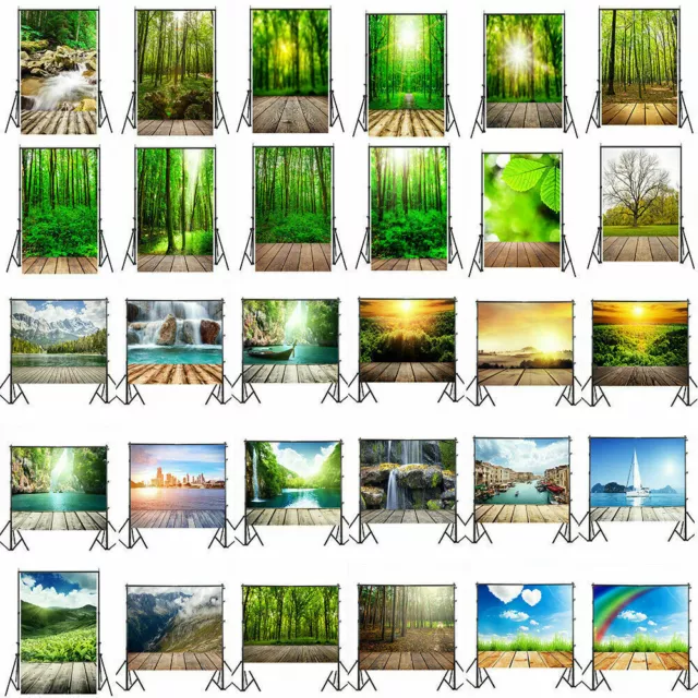 3D Natural Scene Plank Studio Wall Floor Photography Backdrop Background 3/5/7ft