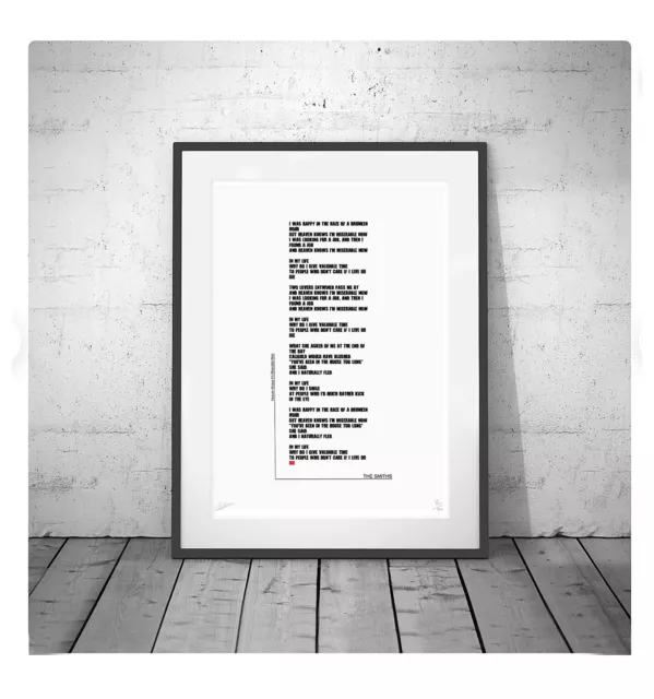 THE SMITHS ❤ Heaven Knows I'm Miserable Now  song lyrics poster art Ltd Ed Print