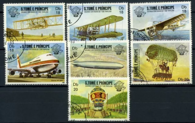 Saint Thomas and Prince Islands 1983 Mi. 830-836 Used 100% aviation Years Air M