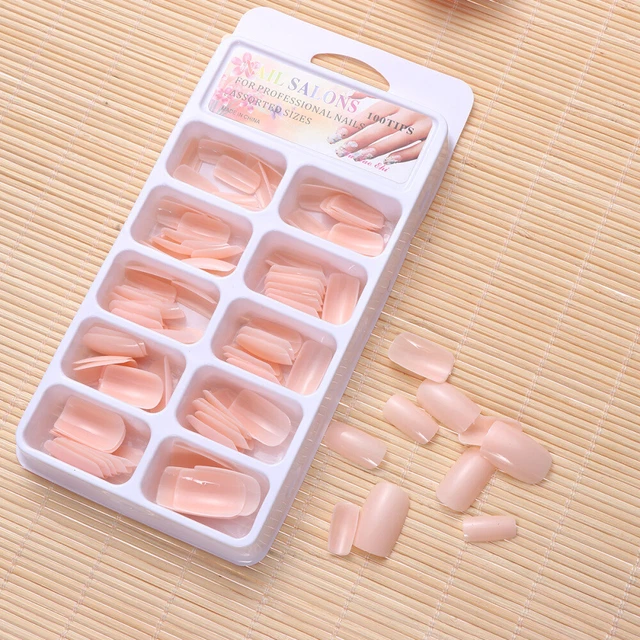 100 pz punte per unghie artificiali false punte per unghie false forniture per nail art per unghie