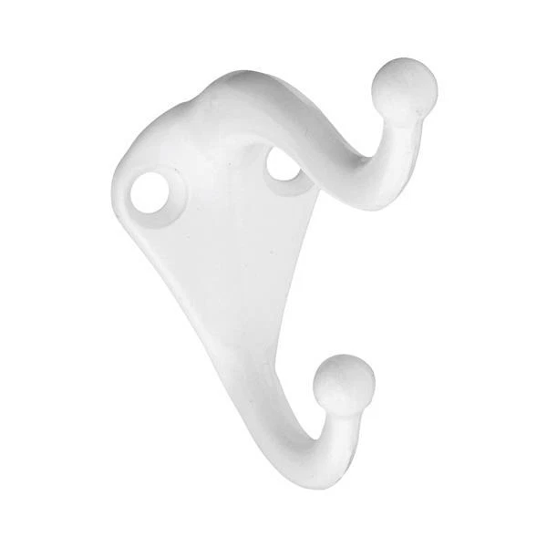 20 Pk Die Cast White 3" Projection Closet Bedroom Coat & Hat Hook 2/Pk N248369