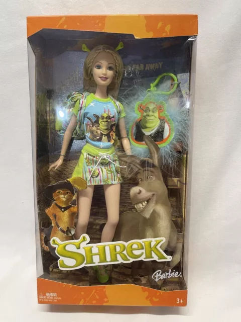 Muñeca Barbie Dreamworks Shrek con mochila y llavero Shrek 2004 Mattel H1703