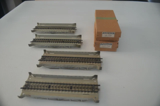 4 éléments Droits De Rampe Märklin 7168 - Voie Droite Pour Train Miniature