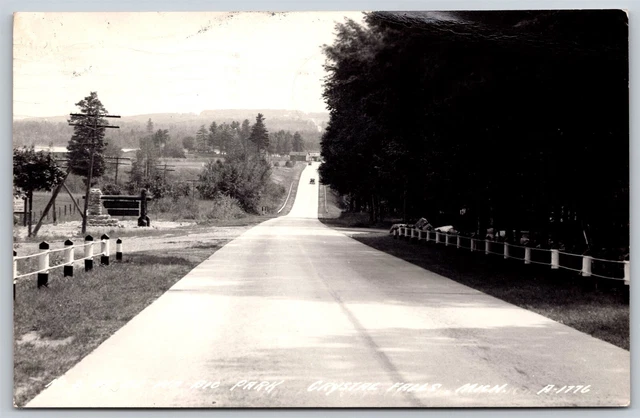 Postcard At Bewabic (Be-Wa-Bic) Park, Crystal Falls, Michigan 1948 RPPC B58