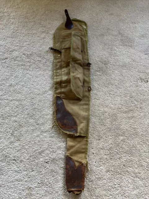 VINTAGE Military Rifle Bag Case Pack + Ammo Pouch Carrier POSSIBLY FROM 1930s