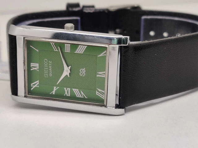 Montre-bracelet pour homme en acier inoxydable super mince à cadran vert...