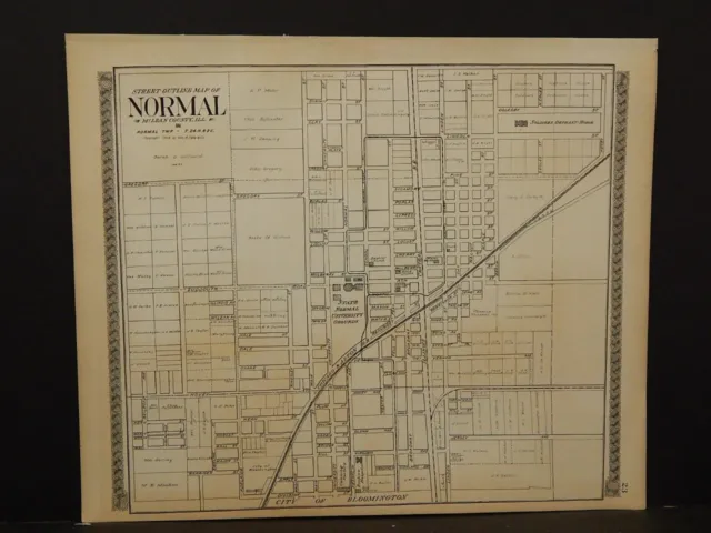 Illinois, McLean County Map, 1914, City of Normal, 2 Double Pages & Sided, J5#60