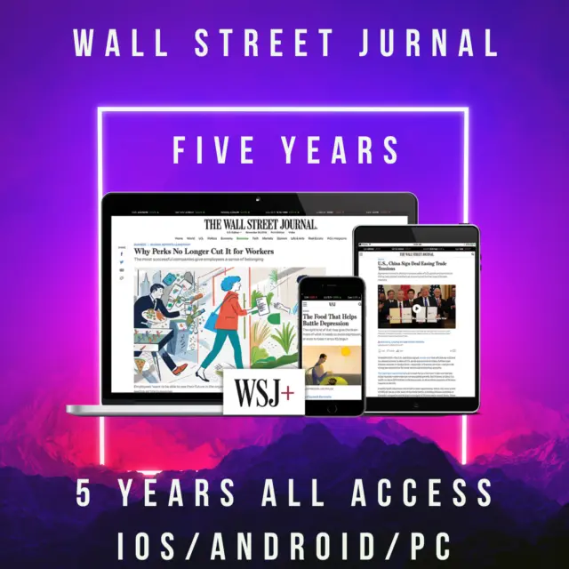 WSJ Wall Street Journal Digital Subscription Access 5 Years iOS/PC/Android