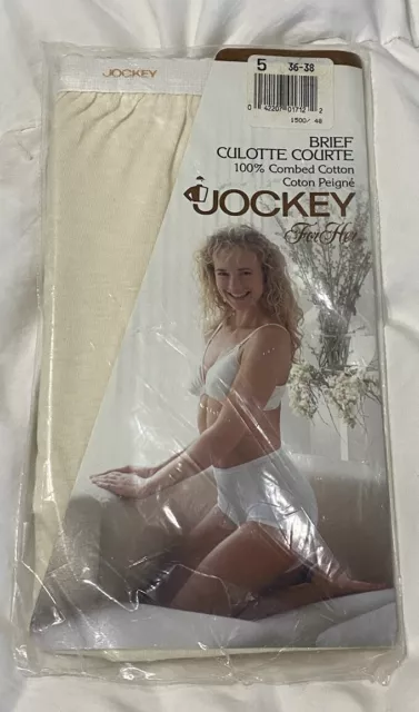 VINTAGE 1990 JOCKEY FOR HER Women 100% Queensize While Cotton