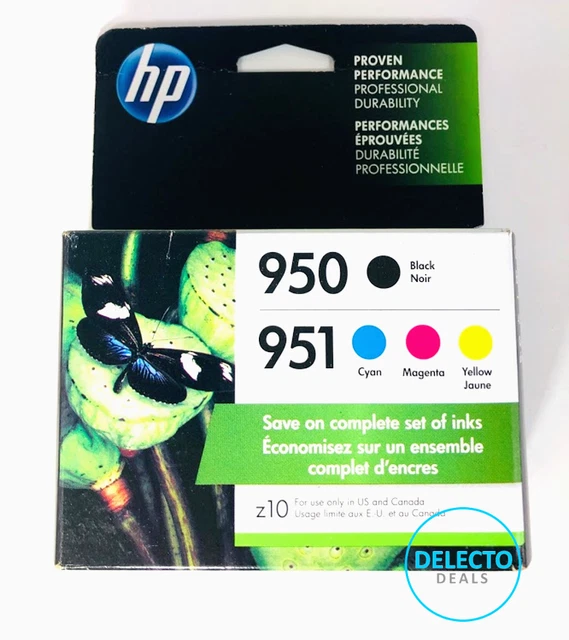 4-PACK HP GENUINE 950 BLACK & 951 COLOR INK OFFICEJET PRO 8100 SEALED Box 2021