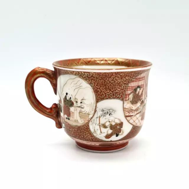 Antique Japanese Kutani Porcelain Coffee Cup Meiji Period